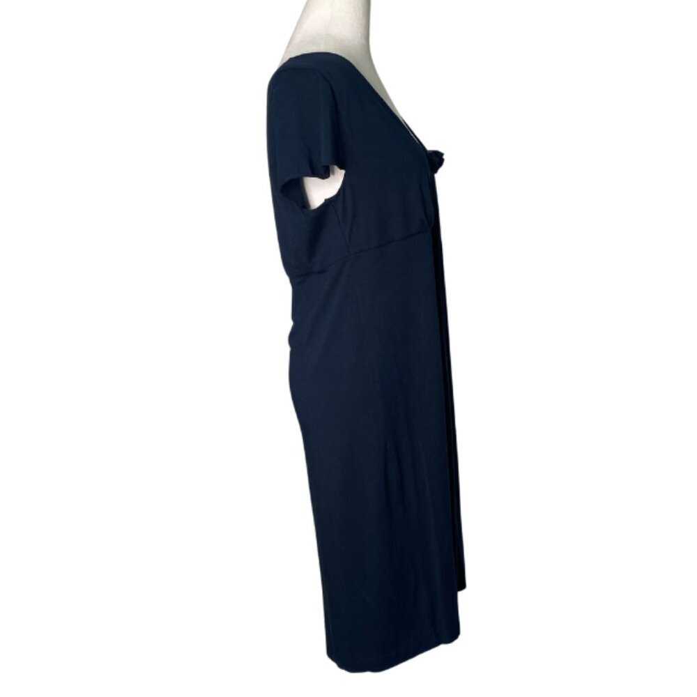 J. Crew Navy, Short Sleeve, Pleated, Midi Dress, Size Large - Picture 3 of 10